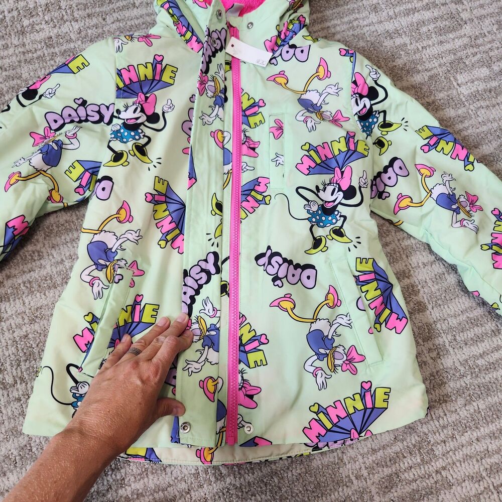 NWOT Disney Girls Minnie Mouse Daisy Hooded Jacket Size M/8 - Picture 7 of 11